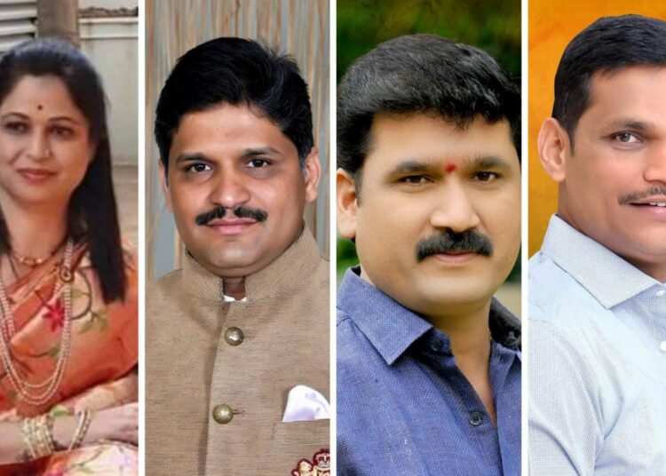 Ashwini Jagtap, Rahul Kalate, Nana Kate and Shankar Jagtap took the nomination papers